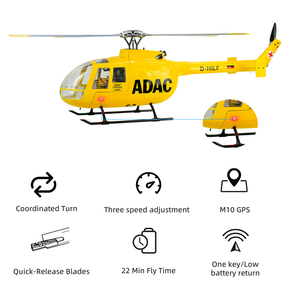 Outdoor Lighting Uk - FLY WING BO105 Schaalhelikopter met LED-licht