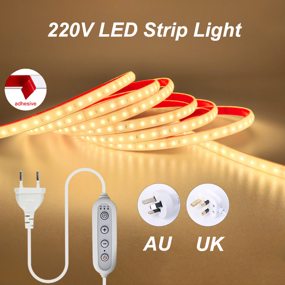 Outdoor Lighting Uk - AC 220V Zelfklevende LED Strip Licht