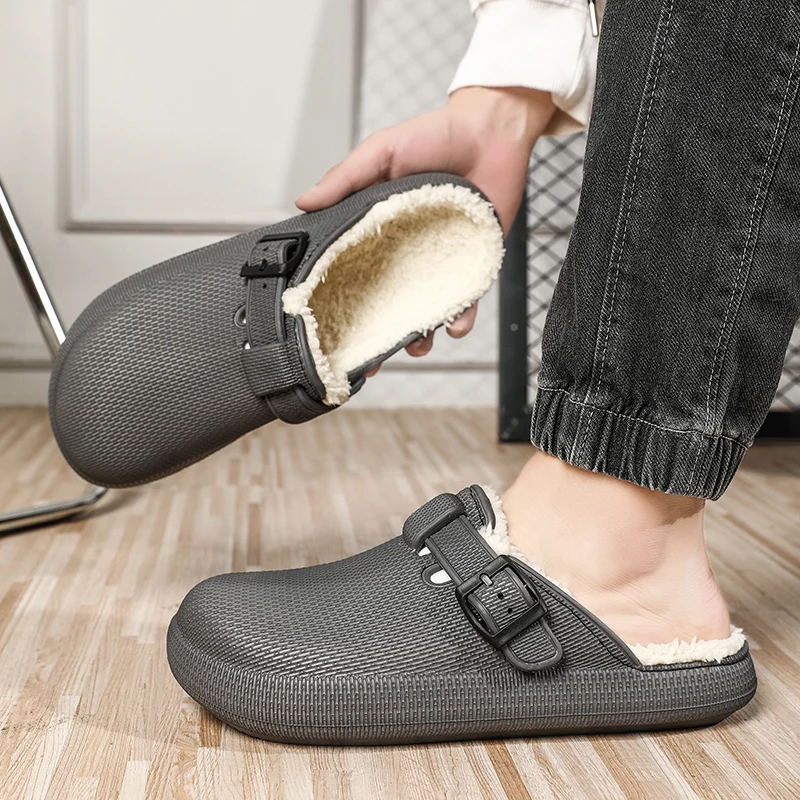 Outdoor Lighting For Your Home - Heren winterslippers met verstelbare gespsluiting, warme