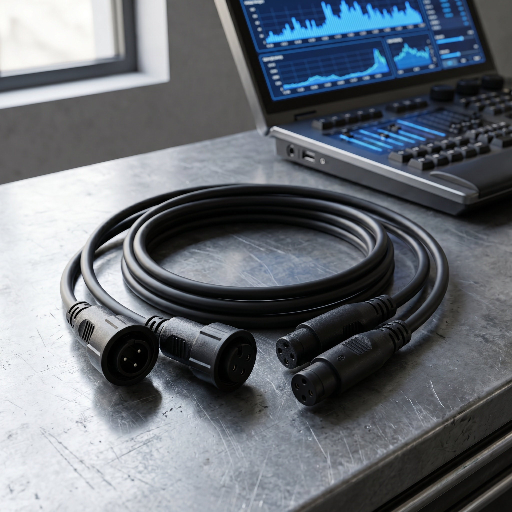 Outdoor Lighting Waterproof - 2 stuks DMX-kabel, waterdichte verbindingskabel voor
